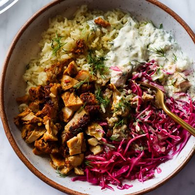 Chicken shawarma bowls.